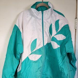 Vintage 90s Westbound Sport Windbreaker jacket (size small) Teal/White